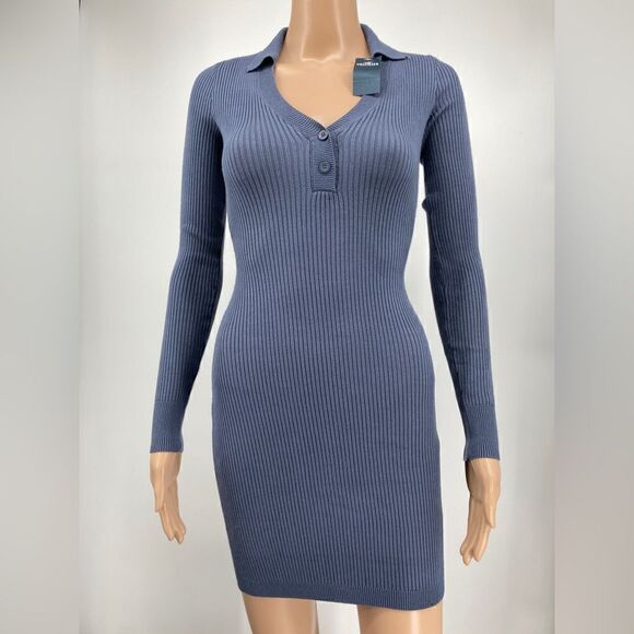 NWT Hollister Bodycon Mini Dress Grey Color Size XXS - Picture 1 of 8